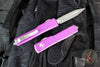 Microtech UTX-70 (OTF) Knife- Double Edge- Violet Handle With Stonewash Blade 147-10 VI