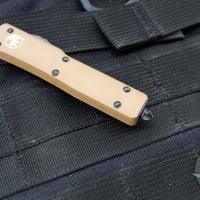 Microtech UTX-70 (OTF) Knife- Tan Handle- Black Blade 147-1 TA