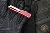 Microtech UTX-70 OTF Knife- Double Edge- Distressed Merlot Red Handle- Double Full Serrated Apocalyptic Blade 147-D12 DMR