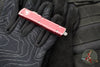 Microtech UTX-70 OTF Knife- Double Edge- Distressed Merlot Red Handle- Double Full Serrated Apocalyptic Blade 147-D12 DMR