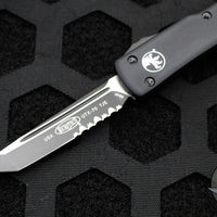 Microtech UTX-70 OTF Knife- Tactical- Tanto Edge- Black Handle- Black Part Serrated Blade 149-2 T V2