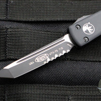 Microtech UTX-70 OTF Knife- Tactical- Tanto Edge- Black Handle- Black Part Serrated Blade 149-2 T V3