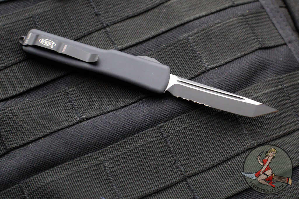 Microtech UTX-70 OTF Knife- Tactical- Tanto Edge- Black Handle- Black ...