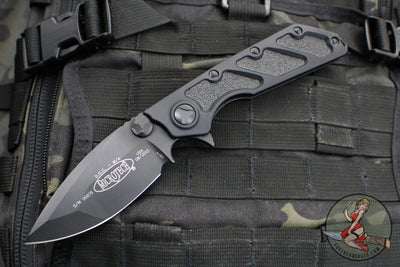 Microtech D.O.C. Flipper Knife- Tactical- Black Handle- Black Blade And Hardware 153-1 T