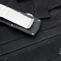 Microtech Exocet Out The Front (OTF) Wallet Money Clip Knife- Tanto Edge- Stonewash Full Serrated Blade 158-12