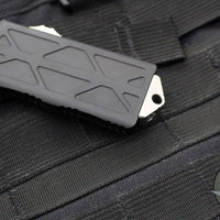 Microtech Exocet Out The Front (OTF) Wallet Money Clip Knife- Tanto Edge- Stonewash Full Serrated Blade 158-12