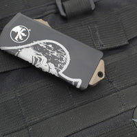 Microtech Exocet Wallet Money Clip Out The Front (OTF) Knife- Death Card Graphic- Black Handle- Bronze Apocalyptic Blade 158-13 DCS