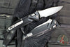 Microtech Socom Delta- Ram-Lok- Spear Point- Black Anodized Aluminum Handle- Stonewash Finished Plain Edge Blade 159RL-10