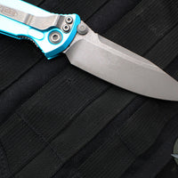 Microtech Socom Elite- Manual Folder- Single Edge- Turquoise Handle- Apocalyptic Blade 160-10 APTQ