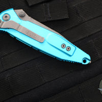 Microtech Socom Elite- Manual Folder- Single Edge- Turquoise Handle- Apocalyptic Blade 160-10 APTQ