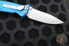 Microtech Socom Elite- Manual Folder- Single Edge- Blue Handle- Stonewash Blade 160-10 BL