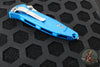 Microtech Socom Elite- Manual Folder- Single Edge- Blue Handle- Stonewash Blade 160-10 BL