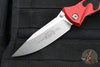 Microtech Socom Elite- Manual Folder- Single Edge- Red Handle- Stonewash Blade 160-10 RD