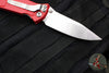 Microtech Socom Elite- Manual Folder- Single Edge- Red Handle- Stonewash Blade 160-10 RD