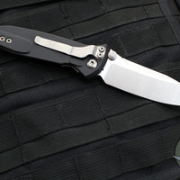 Microtech Socom Elite- Manual Folder- Single Edge- Black Handle- Stonewash Blade 160-10