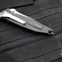 Microtech Socom Elite- Manual Folder- Single Edge- Black Handle- Stonewash Blade 160-10