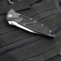 Microtech Socom Elite- Manual Folder- Single Edge- Black Handle- Stonewash Blade 160-10