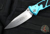 Microtech Socom Elite- Manual Folder- Single Edge- Turquoise Handle- Stonewash Blade 160-10 TQ