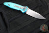 Microtech Socom Elite- Manual Folder- Single Edge- Turquoise Handle- Stonewash Blade 160-10 TQ