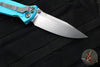 Microtech Socom Elite- Manual Folder- Single Edge- Turquoise Handle- Stonewash Blade 160-10 TQ