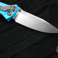 Microtech Socom Elite- Manual Folder- Single Edge- Turquoise Handle- Stonewash Blade 160-10 TQ