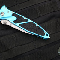 Microtech Socom Elite- Manual Folder- Single Edge- Turquoise Handle- Stonewash Blade 160-10 TQ