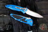 Microtech Socom Elite- Manual Folder- Single Edge- Blue Handle- Stonewash Blade 160-10 BL