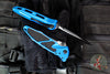 Microtech Socom Elite- Manual Folder- Single Edge- Blue Handle- Two-tone Black Blade 160-1 BL
