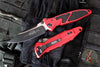 Microtech Socom Elite- Manual Folder- Single Edge- Red Handle- Two-tone Black Blade 160-1 RD