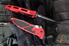 Microtech Socom Elite- Manual Folder- Single Edge- Red Handle- Two-tone Black Blade 160-1 RD
