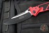 Microtech Socom Elite- Manual Folder- Single Edge- Red Handle- Two-tone Black Blade 160-1 RD