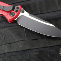 Microtech Socom Elite- Manual Folder- Single Edge- Red Handle- Two-tone Black Blade 160-1 RD