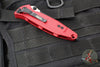 Microtech Socom Elite- Manual Folder- Single Edge- Red Handle- Two-tone Black Blade 160-1 RD