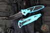 Microtech Socom Elite- Manual Folder- Single Edge- Turquoise Handle- Two-tone Black Blade 160-1 TQ