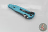 Microtech Socom Elite- Manual Folder- Single Edge- Turquoise Handle- Two-tone Black Blade 160-1 TQ