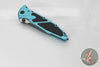 Microtech Socom Elite- Manual Folder- Single Edge- Turquoise Handle- Two-tone Black Blade 160-1 TQ