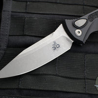 Microtech Socom Elite- Auto (OTS)- Single Edge- 30TH ANNIVERSARY- Black Handle- Apocalyptic Blade 160A-10 AP30