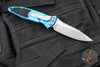 Microtech Socom Elite- Auto (OTS)- Single Edge- Blue Handle- Apocalyptic Blade 160A-10 APBL