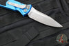 Microtech Socom Elite- Auto (OTS)- Single Edge- Blue Handle- Apocalyptic Blade 160A-10 APBL