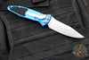 Microtech Socom Elite- Auto (OTS)- Single Edge- Blue Handle- Stonewash Blade 160A-10 BL