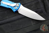 Microtech Socom Elite- Auto (OTS)- Single Edge- Blue Handle- Stonewash Blade 160A-10 BL