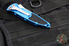 Microtech Socom Elite- Auto (OTS)- Single Edge- Blue Handle- Stonewash Blade 160A-10 BL