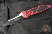 Microtech Socom Elite- (OTS) Auto- Single Edge- Red Handle- Black Blade 160A-1 RD