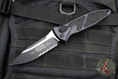 Microtech Socom Elite Auto (OTS)- 2020 XHP Steel- Single Edge- Tactical- Black Handle- Black Blade 160A-2 T