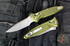 Microtech Socom Elite- Ram-Lok Manual Folder- Single Edge- OD Green Frag Pattern Handle- Stonewash Blade 160RL-10 FROD