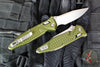 Microtech Socom Elite- Ram-Lok Manual Folder- Single Edge- OD Green Frag Pattern Handle- Stonewash Blade 160RL-10 FROD