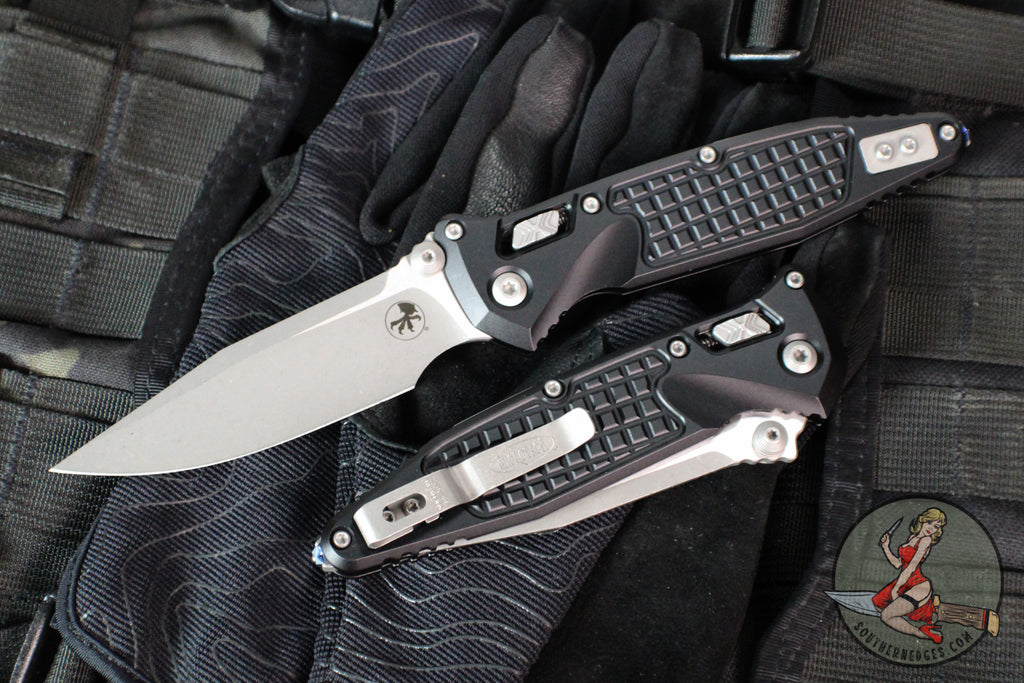 Microtech Socom Elite- Ram-Lok Manual Folder- Single Edge- Black