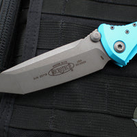 Microtech Socom Elite- Manual Folder- Tanto Edge- Turquoise Handle- Apocalyptic Blade 161-10 APTQ