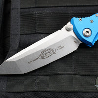 Microtech Socom Elite- Manual Folder- Tanto Edge- Blue Handle- Stonewash Blade 161-10 BL