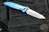 Microtech Socom Elite- Manual Folder- Tanto Edge- Blue Handle- Stonewash Blade 161-10 BL